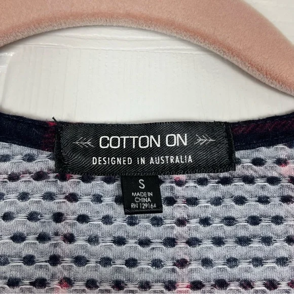 Cotton On Navy/Red Plaid Short Sleeve Dress Sz S - Picture 4 of 6